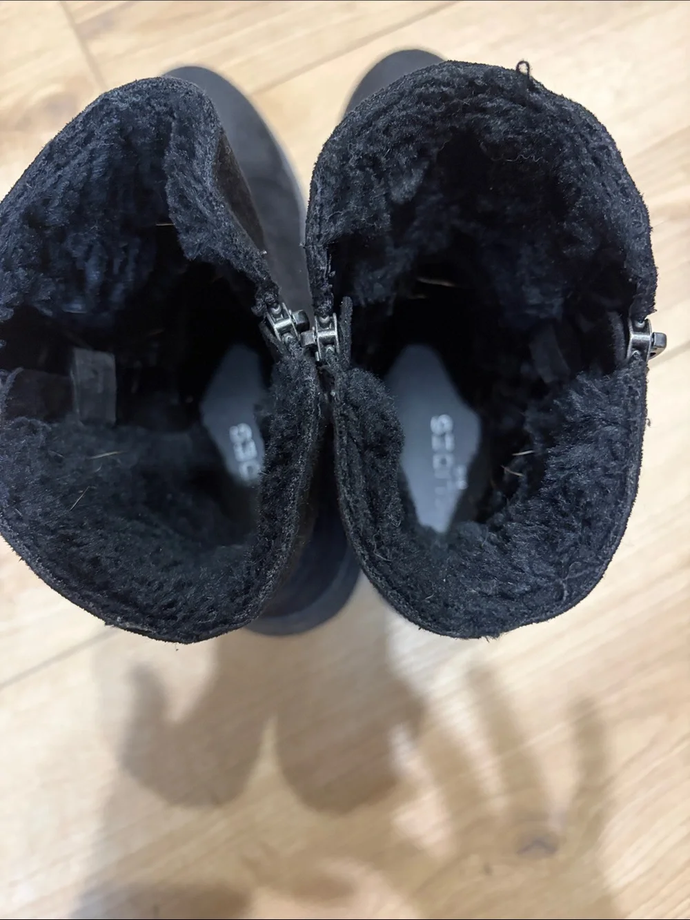 J Slides faux fur lined ankle booties